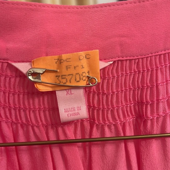 Lilly Pulitzer Silk Elsa Top Shirt Blouse Womens Size XL Extra Large Hot Pink - Picture 3 of 5